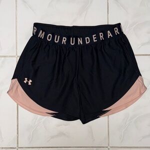 Under Armour Women's Black Shorts with Peach Trim